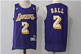 Los Angeles Lakers #2 Lonzo Ball Purple Hardwood Classics Jersey,baseball caps,new era cap wholesale,wholesale hats
